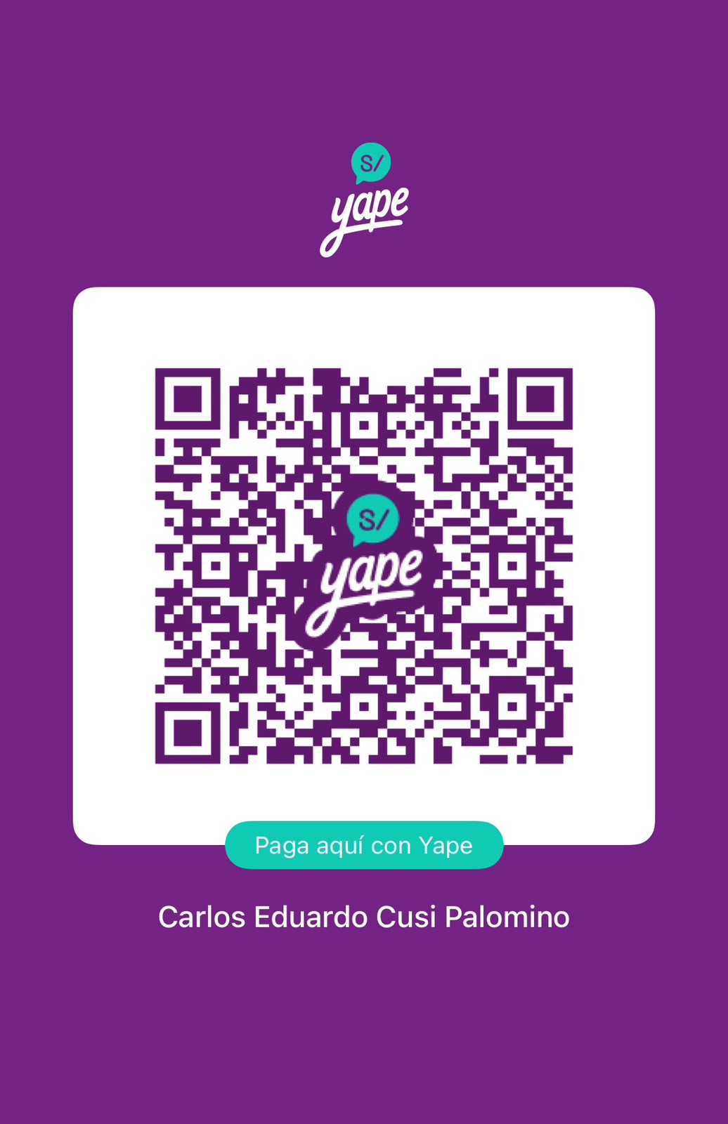 QR de Yape — Carlos Eduardo Cusi Palomino